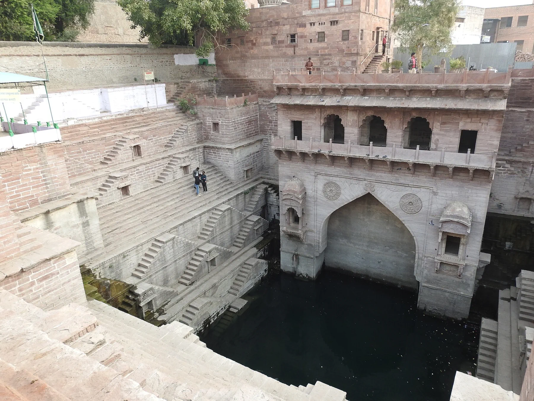 Stone steps descending into Toorji Ka Jhalra stepwell